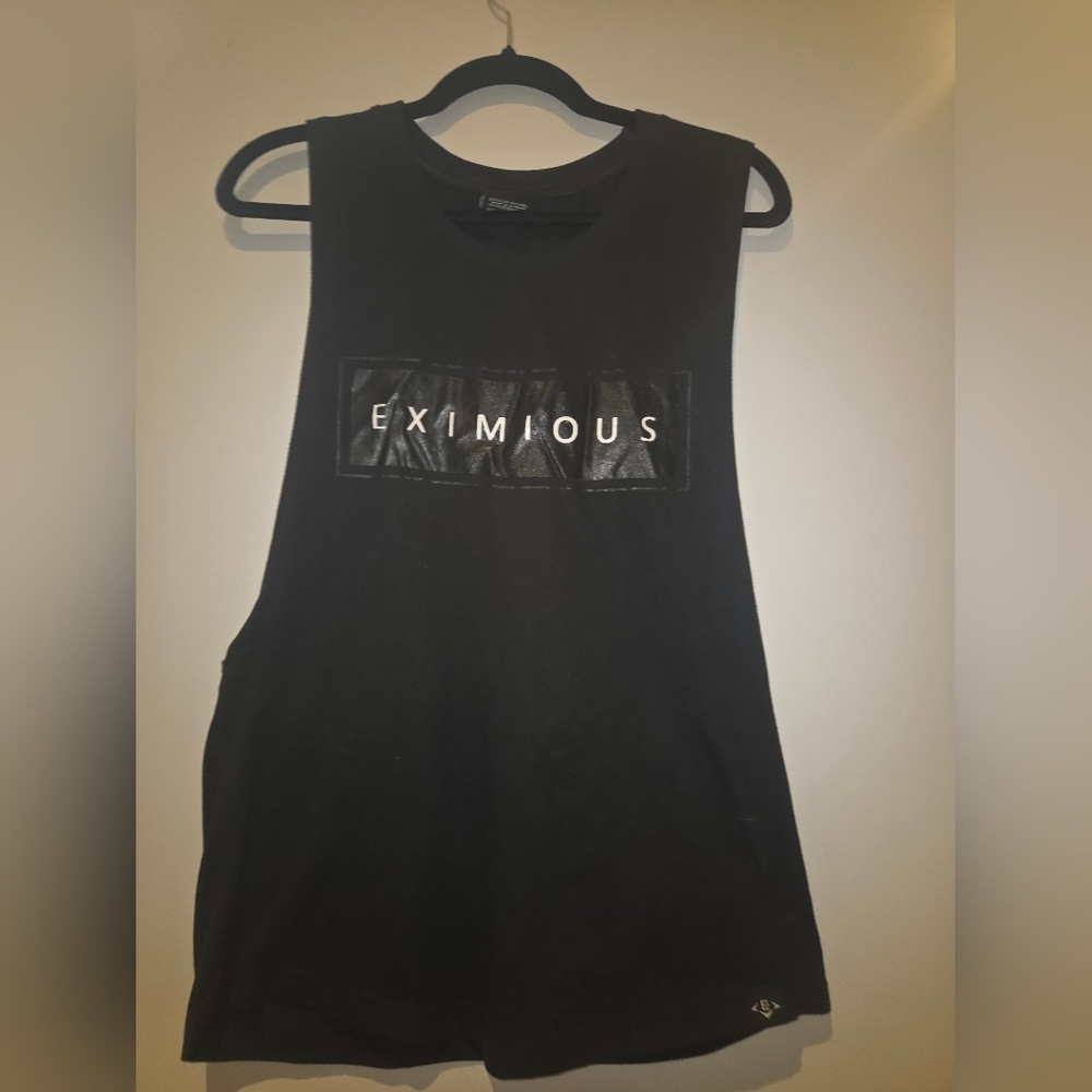 Eximious Apparel Black Muscle Tee Relaxed Fit Boxy Style GUC Size M